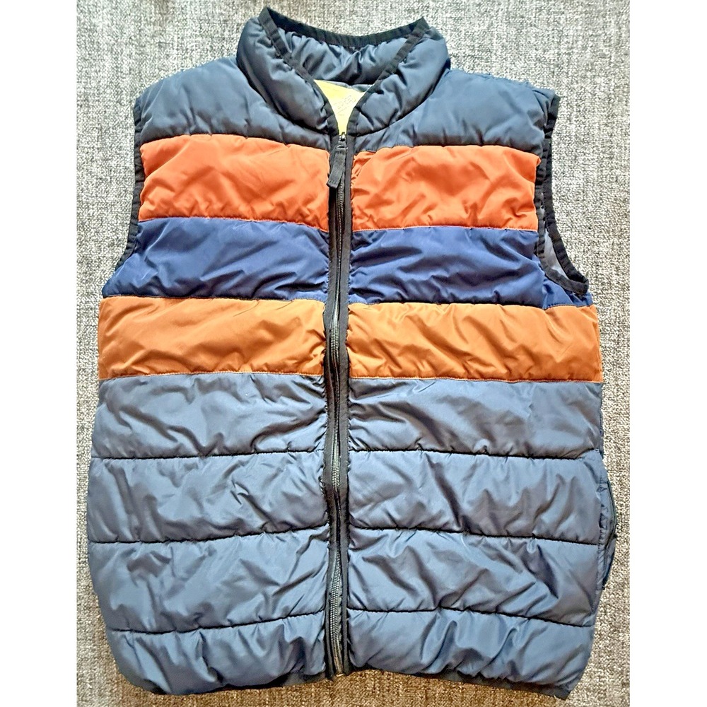 Boys Puffer Vest Husky 18-20 18 20 Husky Colorblock Retro Winter Lightweight